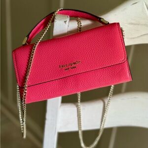 Kate Spade Pink Pebbled Leather Clutch